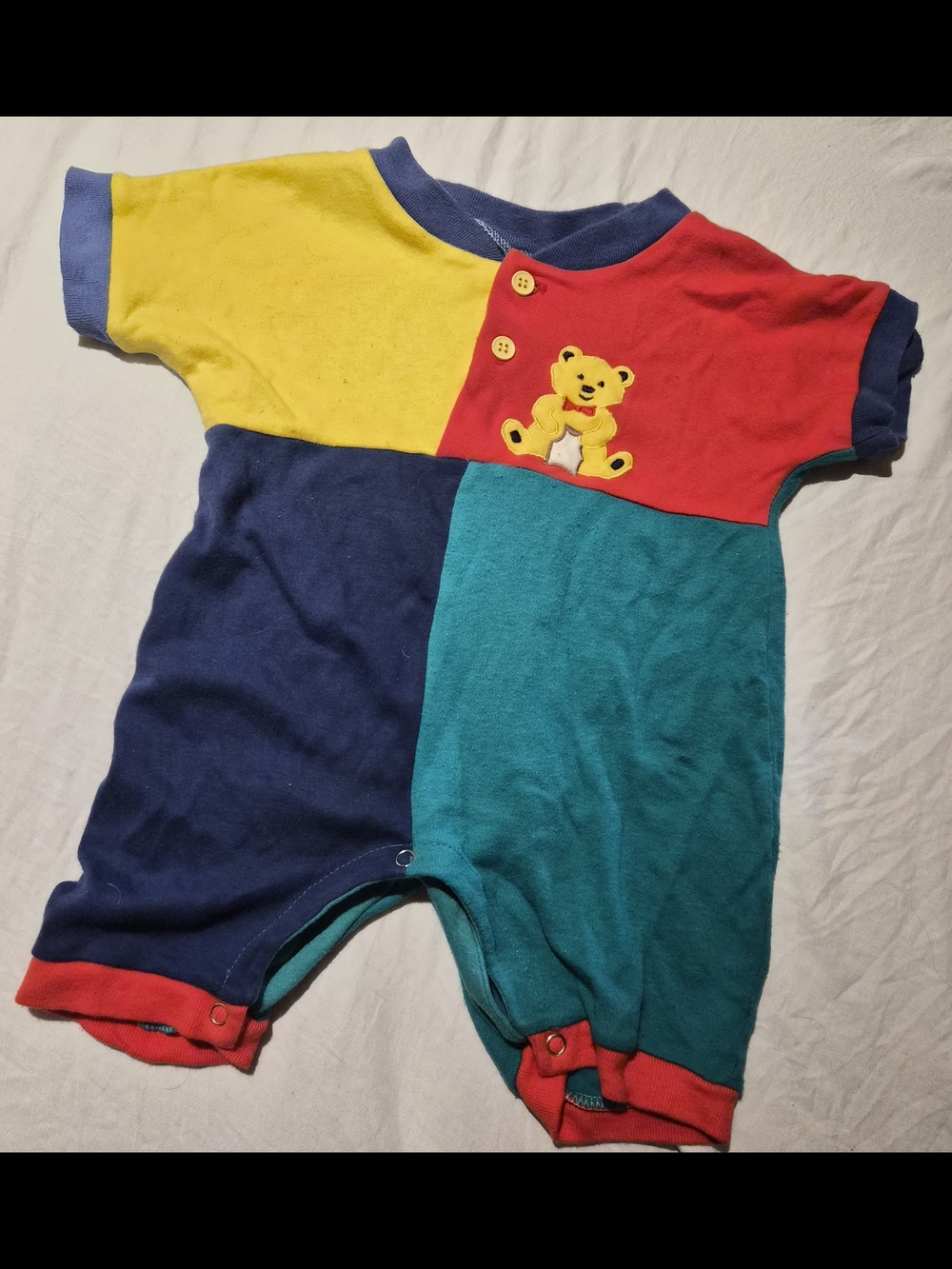 vintage colorblock onesie